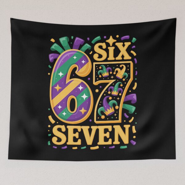 Item preview, Mardi Gras 6 7 Six Seven Meme Carnival New Orleans Festival designed and sold by Morphologiona.