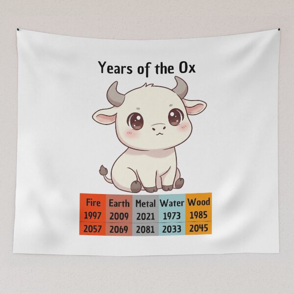 Item preview, Chinese Zodiac Ox Years | Cuddly Animal Gift designed and sold by Pets & Memes & Stuff.