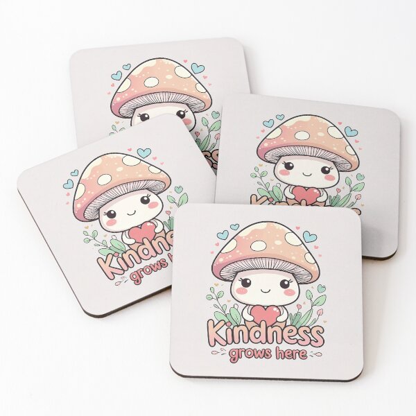 Item preview, Kindness grows here | kawaii mushroom designed and sold by Classy-Artist.