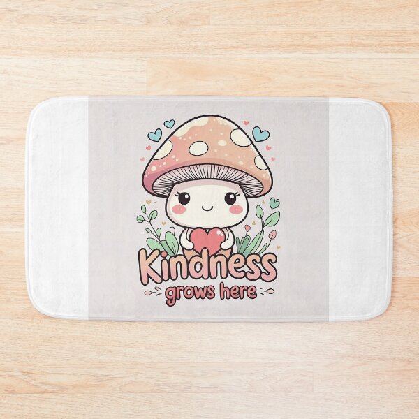 Item preview, Kindness grows here | kawaii mushroom designed and sold by Classy-Artist.