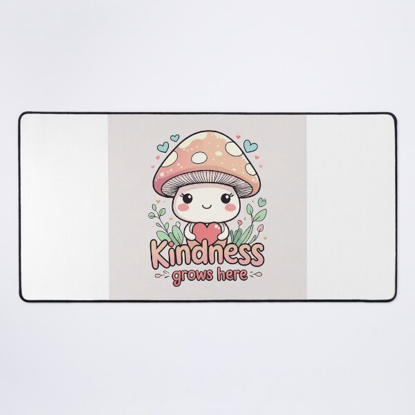 Item preview, Kindness grows here | kawaii mushroom designed and sold by Classy-Artist.