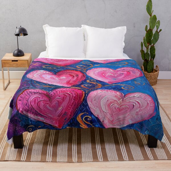 Item preview, Pink hearts pattern on a blue background designed and sold by saly55887.