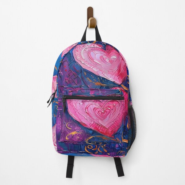 Item preview, Pink hearts pattern on a blue background designed and sold by saly55887.