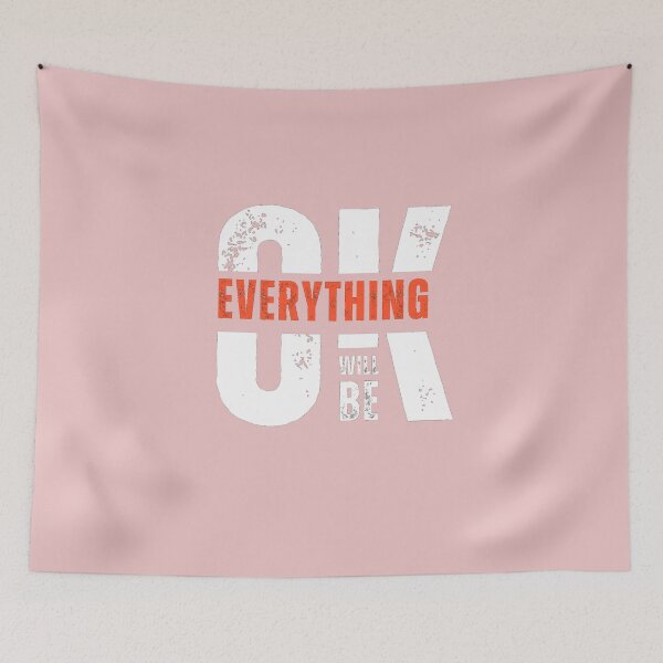 Item preview, OK Everything Will Be – Motivational Quote Minimal Typography Design designed and sold by RevieusaR.
