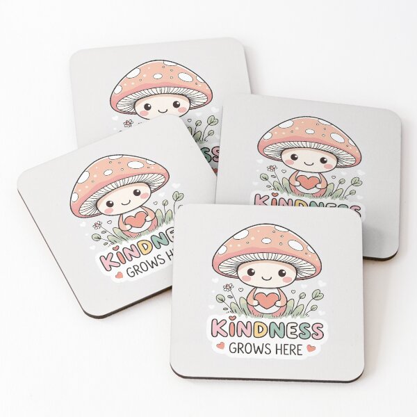 Item preview, Kindness grows here | kawaii mushroom designed and sold by Classy-Artist.