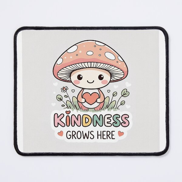 Item preview, Kindness grows here | kawaii mushroom designed and sold by Classy-Artist.