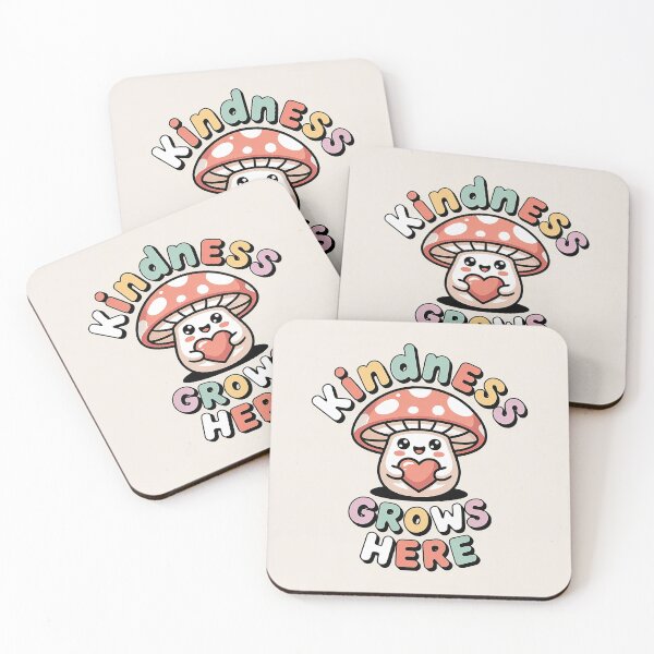 Item preview, Kindness grows here | Be kind always | cute mushrooms designed and sold by Classy-Artist.