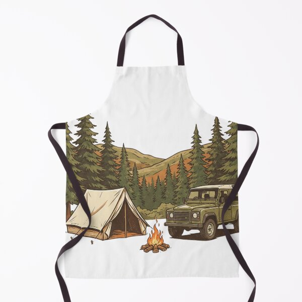 Item preview, Vintage Land Rover Defender Forest Camping Scene designed and sold by EverBranz-stor.