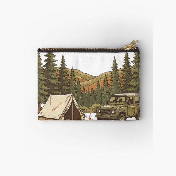 Item preview, Vintage Land Rover Defender Forest Camping Scene designed and sold by EverBranz-stor.