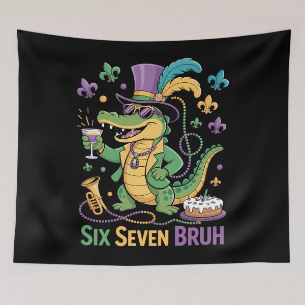 Artikelvorschau, Mardi Gras Mardigator Alligator Six Seven Bruh entworfen und verkauft von Morphologiona.
