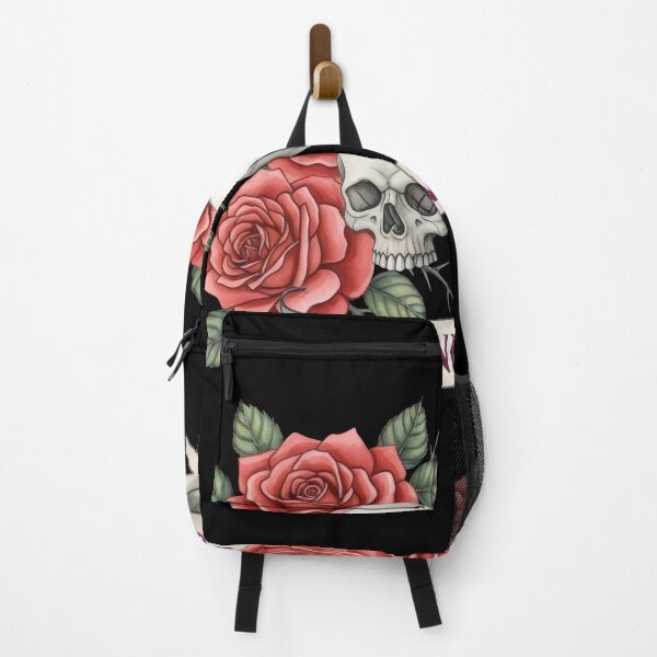 Item preview, Gothic Skulls and Roses Art – Love Never Dies, Dark Romance Watercolor Tattoo Style designed and sold by Luminari Creations.