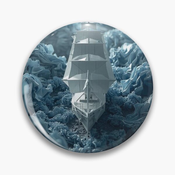 Item preview, Surreal Origami Ship in Blue Sea designed and sold by Wonderful Designs.