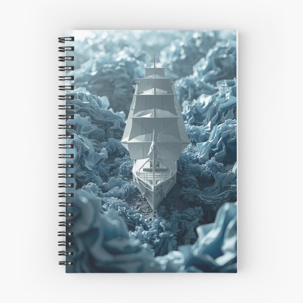 Item preview, Surreal Origami Ship in Blue Sea designed and sold by Wonderful Designs.
