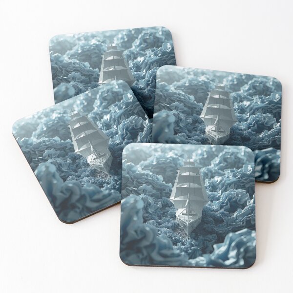 Item preview, Surreal Origami Ship in Blue Sea designed and sold by Wonderful Designs.