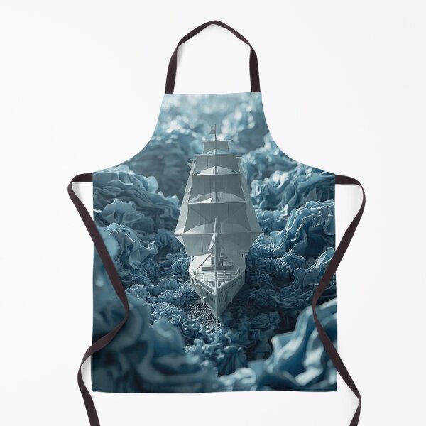 Item preview, Surreal Origami Ship in Blue Sea designed and sold by Wonderful Designs.