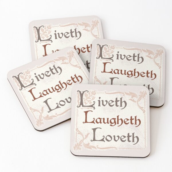 Item preview, Liveth Laugheth Loveth | medieval marginalia motivational parody humor designed and sold by MamSelle.