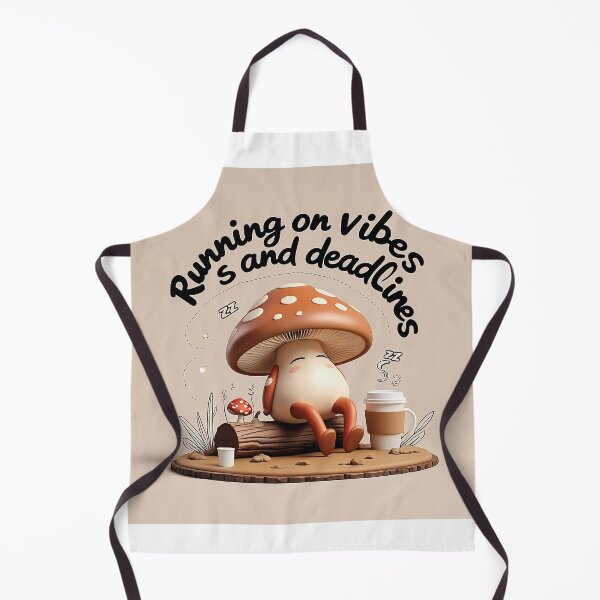 Item preview, Running on vibes and deadlines | kawaii mushroom designed and sold by Classy-Artist.