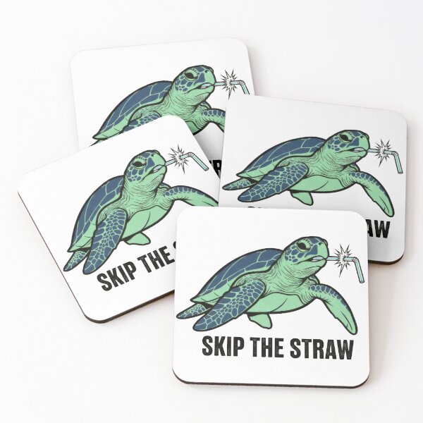 Item preview,  Skip The Straw Eco Activist Sea Turtle Cartoon designed and sold by zoughlal.