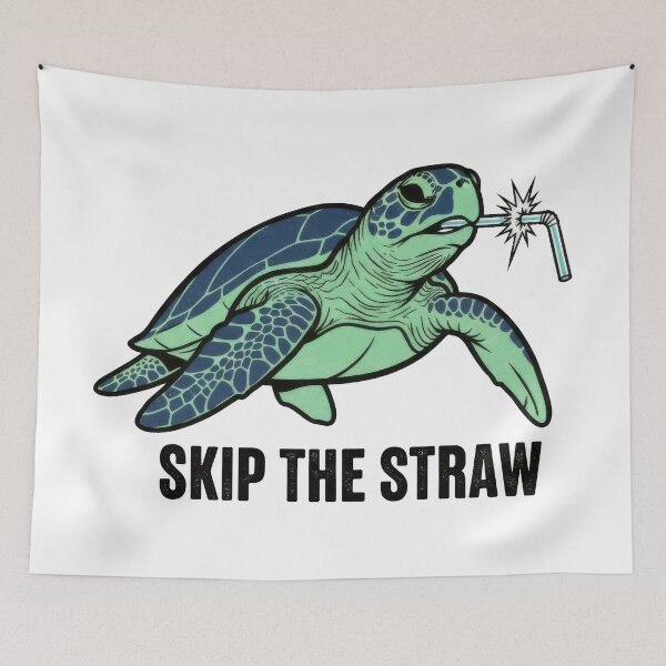 Item preview,  Skip The Straw Eco Activist Sea Turtle Cartoon designed and sold by zoughlal.