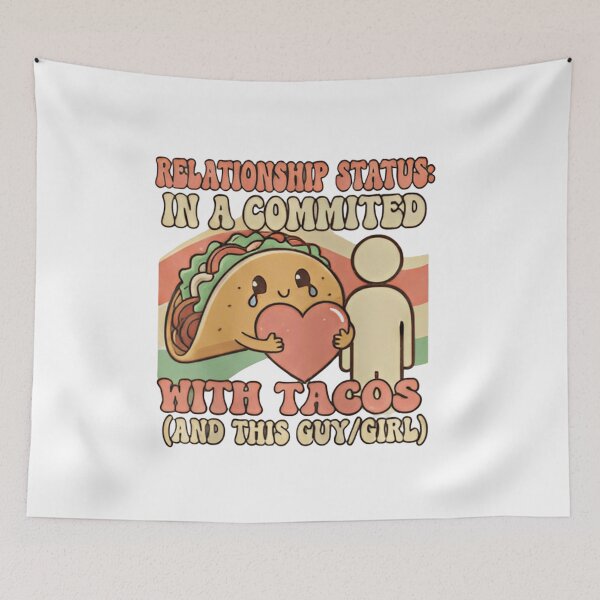 Item preview, Relationship Status: Committed to Tacos Funny Valentine Shirt | Cute Taco Mascot Love Humor Gift designed and sold by ZyxDes.