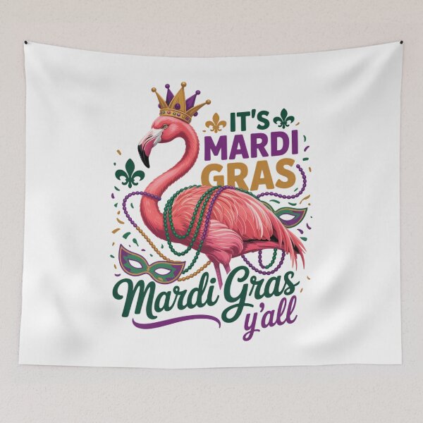 Artikelvorschau, Es ist Mardi Gras, Leute! Flamingo-Mädchen, Frauen, Mardi Gras! entworfen und verkauft von Morphologiona.