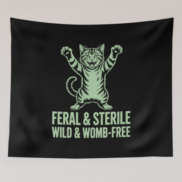 Item preview, Feral Funny Cat Hysterectomy Uterus Joke designed and sold by sterabamineh.
