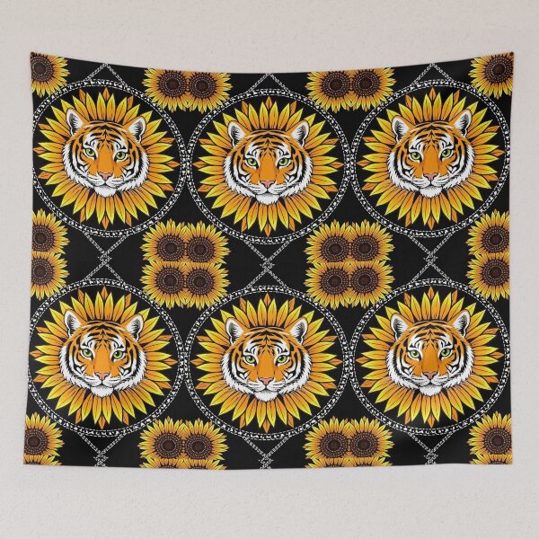 Item preview, Geometric Cat- Tiger sunflower designed and sold by Avalon Art.