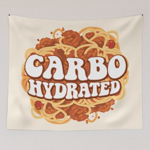 Item preview, Carbo-Hydrated – Funny Spaghetti Quote designed and sold by MamSelle.