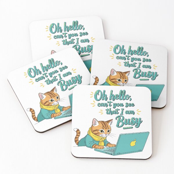 Item preview, Oh Hello I Am Busy Cat | Funny WFH Introvert Humor Design designed and sold by LoveDesignMania.