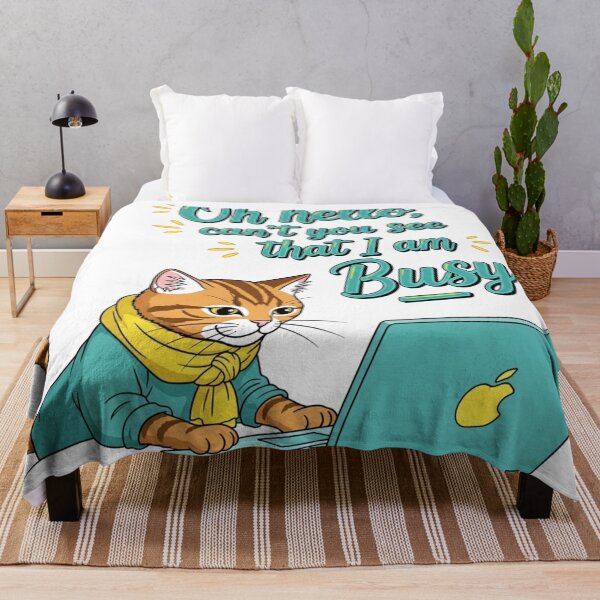 Item preview, Oh Hello I Am Busy Cat | Funny WFH Introvert Humor Design designed and sold by LoveDesignMania.