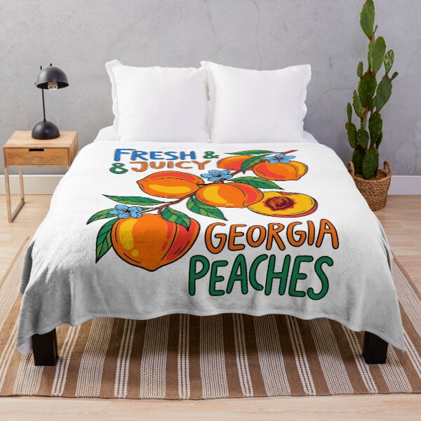 Item preview, Fresh Georgia Peaches Folk Art Illustration designed and sold by LunaPixelStudio.