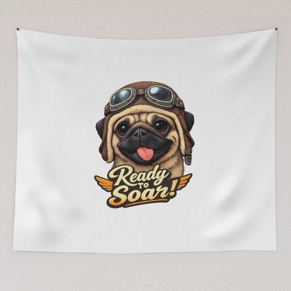 Item preview, Cute Aviator Pug Ready to Soar designed and sold by Mastermind-Art.