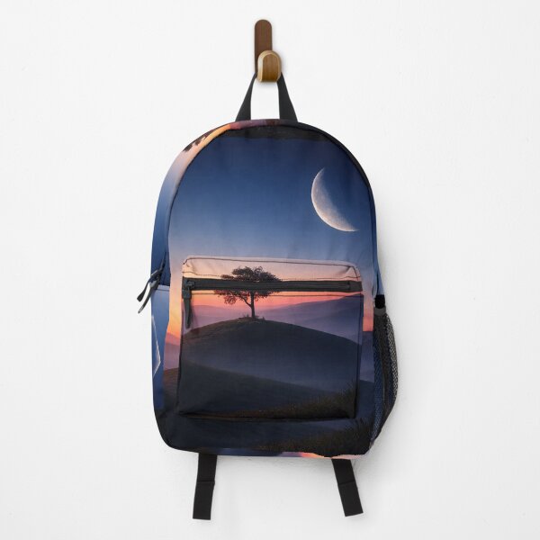 Item preview, Twilight Moonlit Hillscape – AI Generated Night Nature Art | Serene Tree Silhouette Landscape designed and sold by RoyalIndian.