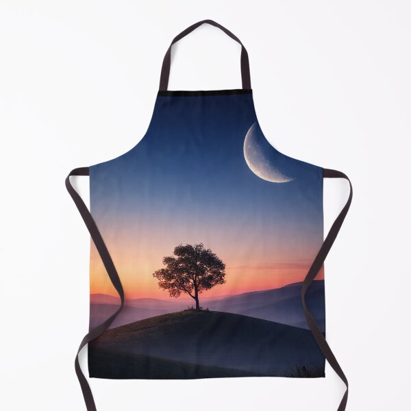 Item preview, Twilight Moonlit Hillscape – AI Generated Night Nature Art | Serene Tree Silhouette Landscape designed and sold by RoyalIndian.