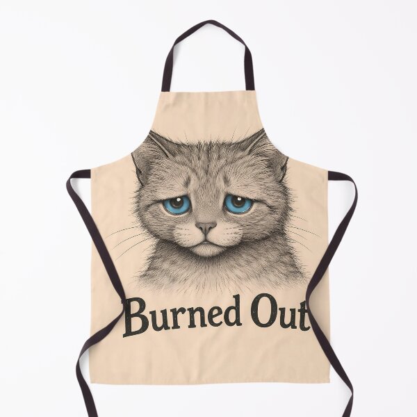 Item preview, Burned Out – Emotional Cat Illustration | Mental Health Art designed and sold by FeelingEmotions.