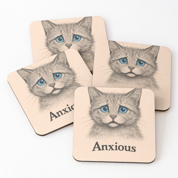 Item preview, Feelings – Anxious | Emotional Cat Illustration designed and sold by FeelingEmotions.