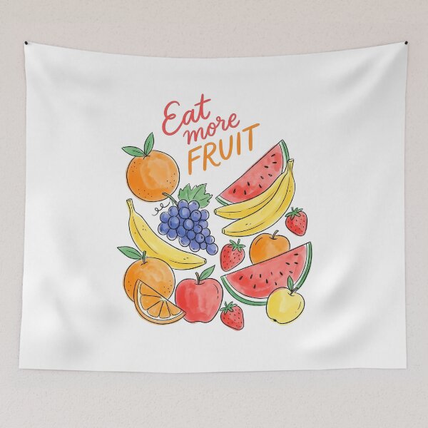 Item preview, Eat More Fruit Watercolor Healthy Lifestyle Art designed and sold by LunaPixelStudio.