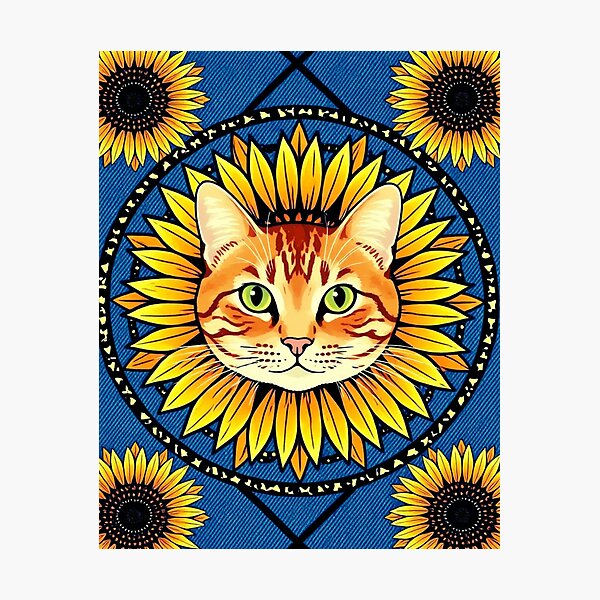Item preview,  Geometric Cat- ginger tabby sunflower designed and sold by Avalon Art.