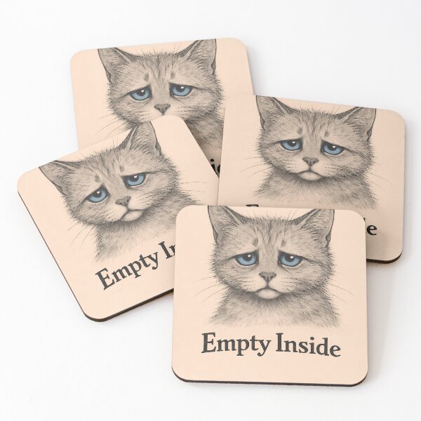 Item preview, Feelings – Empty Inside | Emotional Cat Illustration designed and sold by FeelingEmotions.