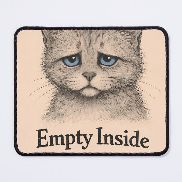 Item preview, Feelings – Empty Inside | Emotional Cat Illustration designed and sold by FeelingEmotions.