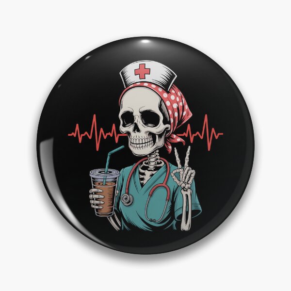 Item preview, Funny Skeleton Nurse Coffee Lovers designed and sold by tiekanamac.
