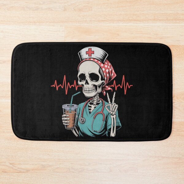 Item preview, Funny Skeleton Nurse Coffee Lovers designed and sold by tiekanamac.