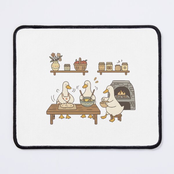 Item preview, Cozy Cottagecore Ducks Baking - Whimsical Kitchen Trio Illustration designed and sold by RectifyFashions.