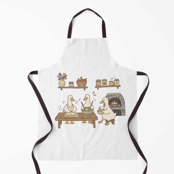 Item preview, Cozy Cottagecore Ducks Baking - Whimsical Kitchen Trio Illustration designed and sold by RectifyFashions.
