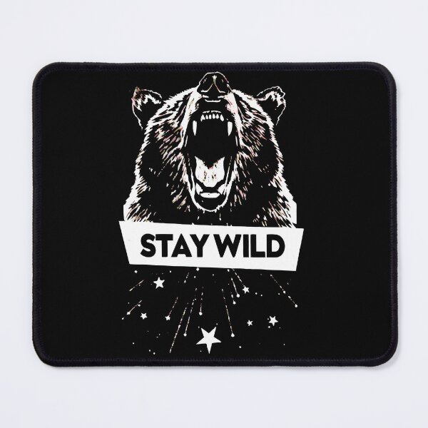 Item preview, Stay Wild Roaring Bear Grizzly Starry Night Illustration designed and sold by VikArtStudio.