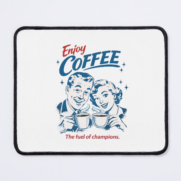 Item preview, Enjoy Coffee – The Fuel of Champions (Retro Vintage Couple) designed and sold by BeetleDots.