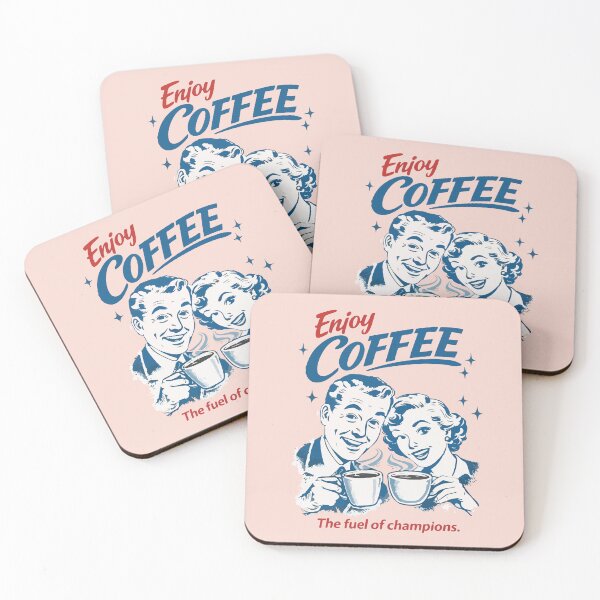 Item preview, Enjoy Coffee – The Fuel of Champions (Retro Vintage Couple) designed and sold by BeetleDots.