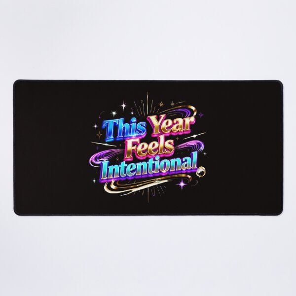 Item preview, This Year Feels Intentional-New Year Motivation Quote Bold Typography designed and sold by Aarvya Fashion Club ( A.F.C ).