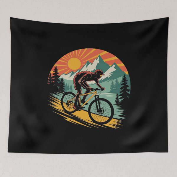Item preview, Cat Riding Bicycle Mountain Biking Cat Biker  designed and sold by MarkLeedsArt.