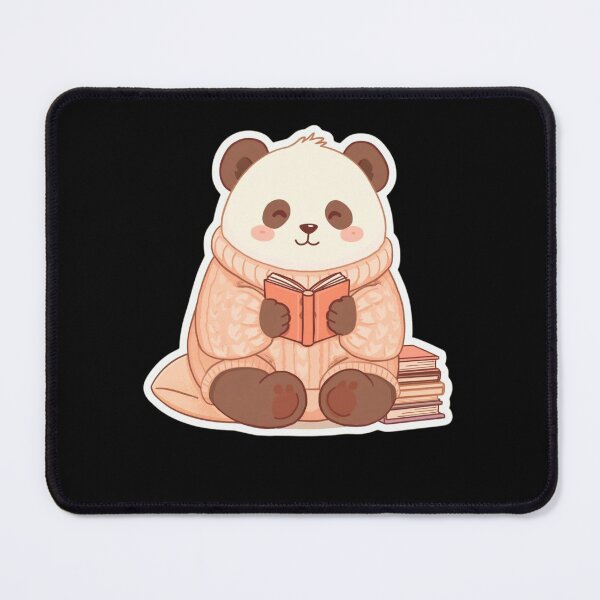 Item preview, Kawaii Study Panda — Cozy Pastel Reading Panda Illustration designed and sold by Smile-AlNo.